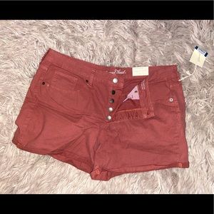 Coral Red front button Universal Thread Shorts
